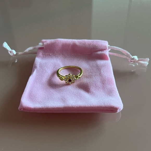 🌺 Elegant Red Sunflower-Inspired Costume Ring – Vintage 1920s Style 💍 - Size 8 - Picture 4 of 10